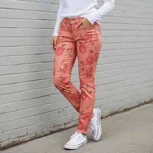 WJ442 Lucky Legend Floral Skinny Denim Jeans 26